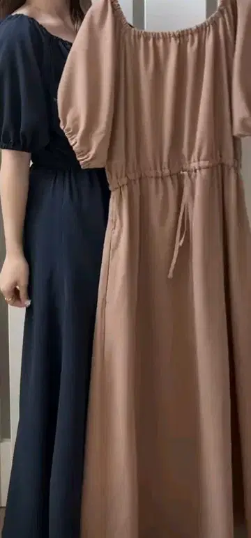 새상품 만 시마무라 콜라보 원피스 M 연한 브라운