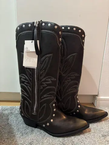 ZARA 블랙 웨스턴 부츠