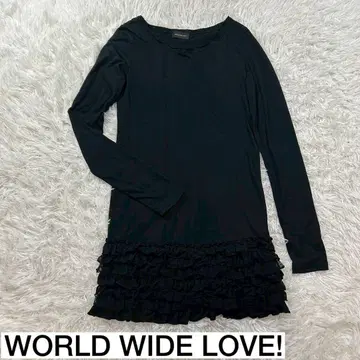 WORLD WIDE LOVE! 블랙 원피스 프릴 S 사이즈