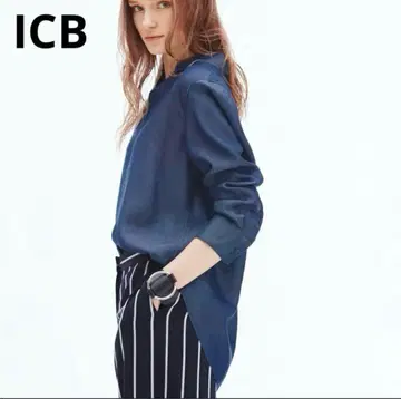 ICB Tencel 데님 셔츠 네이비 M 사이즈