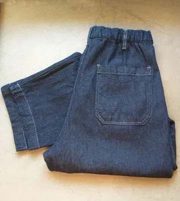 무인양품 MUJI 나무 열매로 만든 카포크 혼방 데님 워크 팬츠 L