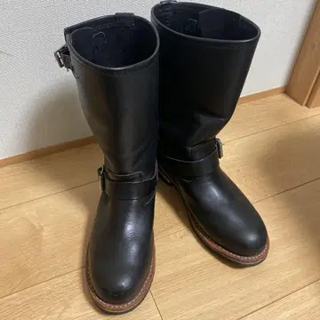 ASBee's 블랙 가죽 엔지니어 부츠