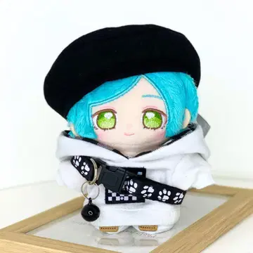 10~12cm  스트릿 스타일 후드티 화이트 봉제 인형 의류 앙스타