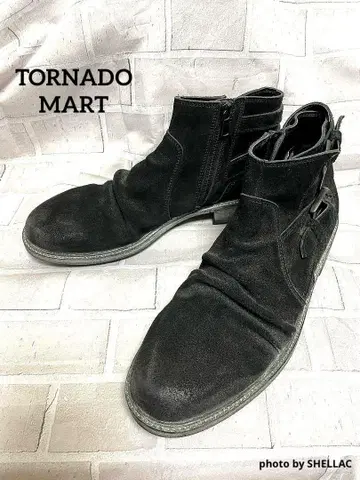 TORNADO MART 사이드 버클 스웨이드 숏부츠