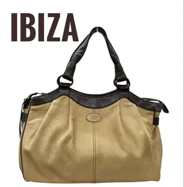 IBIZA 가죽 핸드백 베이지