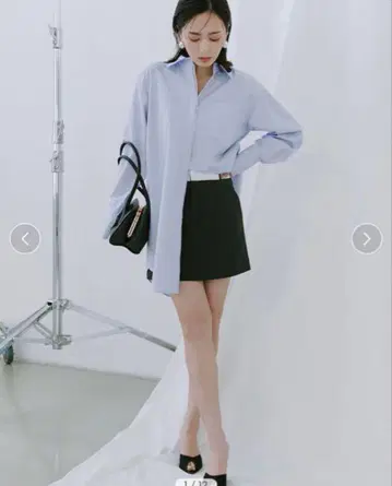anuans 셔츠 벨트 미니 스커트