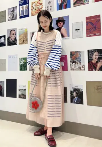 BEAMS 빔즈 플라워 미니백