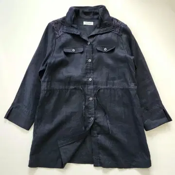 새상품급 야기 Brillage 린넨 셔츠 자켓 레이스 빅 사이즈 LL