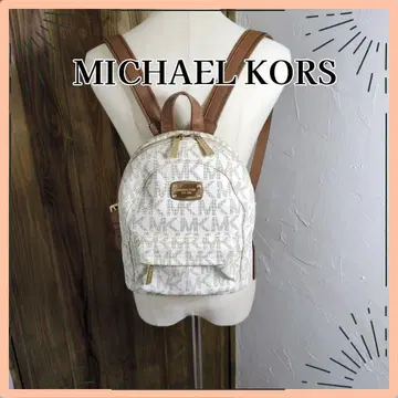 MICHAEL KORS 미니 백팩 MK 모노그램 베이지 골드