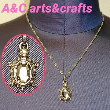 arts&crafts 앤틱 골드 거북이 모티브 목걸이 노르웨이