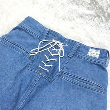 Lee 레이스업 데님 와이드 팬츠 하이웨스트