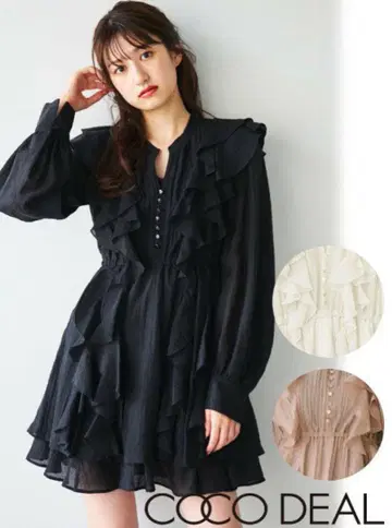COCODEAL 프릴 미니 원피스 코코딜