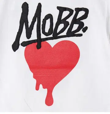 MOBB. 로고 하트 T셔츠 화이트 여성용 M