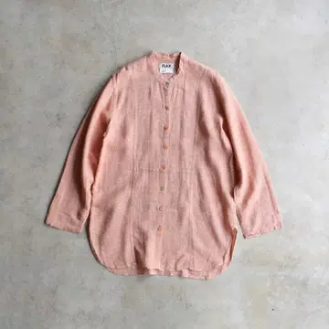 90s FLAX 플랙스 린넨 노카라 셔츠