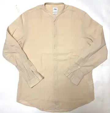 ZARA 밴드 카라 셔츠 relaxed fit / L 베이지