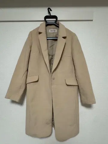 미슈마슈 MISCH MASCH 베이지 체스터 코트 울 혼방