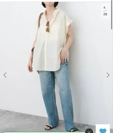 Spick&Span 프렌치 슬리브 롱 셔츠