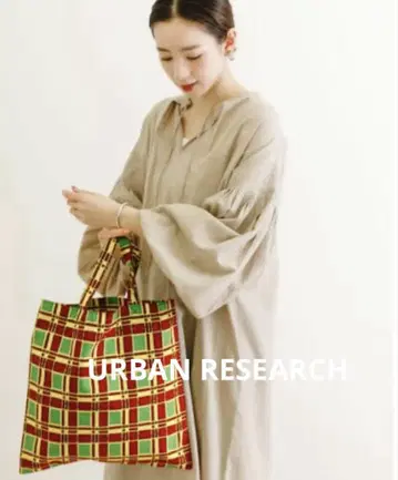 어반 리서치 코튼 린넨 볼륨 슬리브 원피스 레이어드