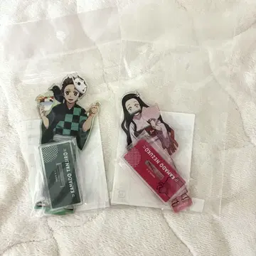 미개봉 새상품 귀멸의 칼날 카마도 탄지로 네즈코 아크릴 스탠드 세트