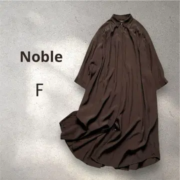 [Noble 노블] 여성용 롱 셔츠 초콜릿 브라운 5분 소매