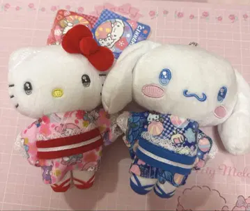 마스코트 파우치 일본풍 패턴 유카타 시나모롤 키티