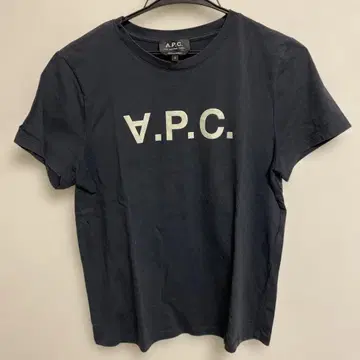A.P.C. 로고 프린트 티셔츠 S 사이즈 네이비
