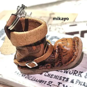 도치기 레더 미니어처 엔지니어 부츠 영문 디자인