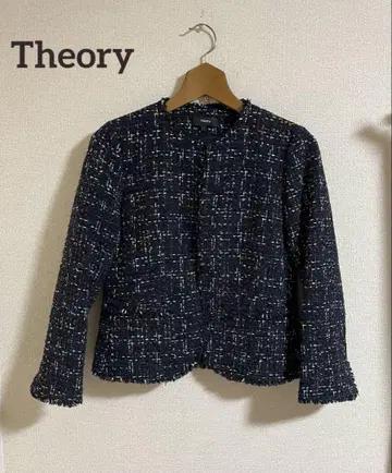 Theory 띠어리 트위드 노카라 자켓 사이즈 2