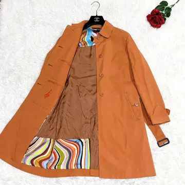 Paul Smith BLACK 트렌치코트 오렌지 멀티 스트라이프
