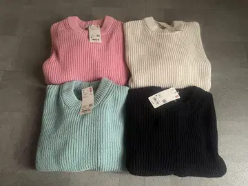 UNIQLO 워셔블 소프트 니트 크루 스웨터 S 4색 세트