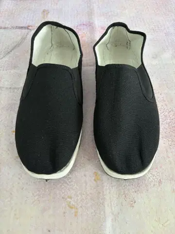 블랙 캔버스 슬립온