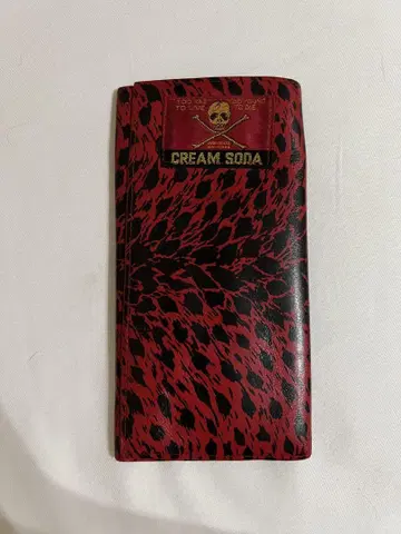 CREAM SODA 크림소다 금색 택 빨간 표범 무늬 장지갑 80년대