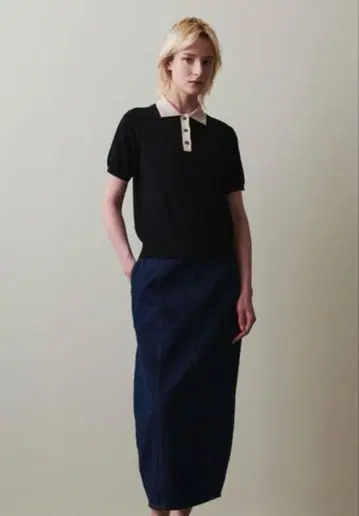 [ Steven Alan ] 바이컬러 폴로 칼라 니트