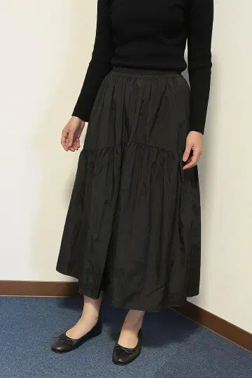 블랙 플레어 스커트 87cm