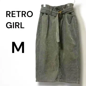 RETRO GIRL 레트로걸 타이트 스커트 코듀로이 그린 M