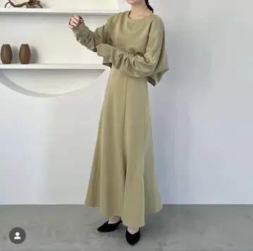 hinari 빈티지 새틴 2WAY 원피스 라이트 그린 S