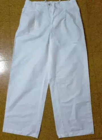 무지 라보 면 혼방 턱 와이드 팬츠