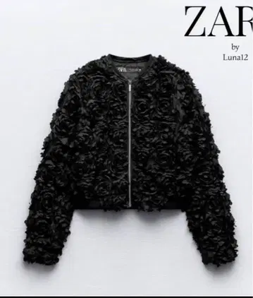 [ ZARA ] 플라워 시어 블루종