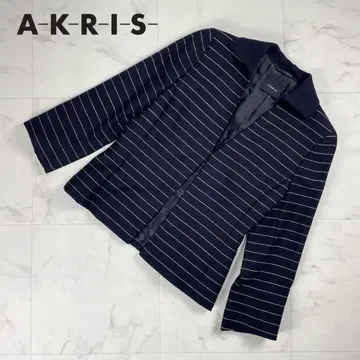 새상품급 AKRIS 스키퍼풍 자켓 블랙 화이트 사이즈 S*PC978
