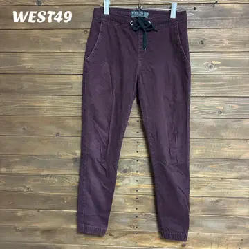 [ WEST49 ] 버건디 조거 팬츠 허리밴딩 캐주얼 XS