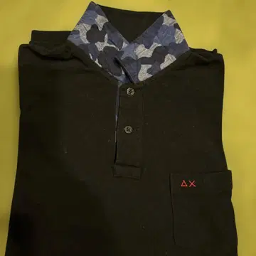 SUN68 블랙 피케 셔츠 L 사이즈