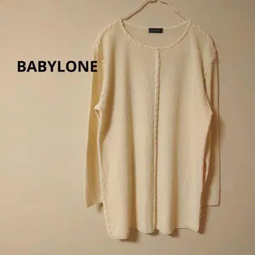 BABYLONE 일본제! 크림색 니트풍 긴팔 넉넉한 롱 기장