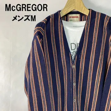 [McGregor] 울 네이비 멀티 스트라이프 가디건 남성용 M