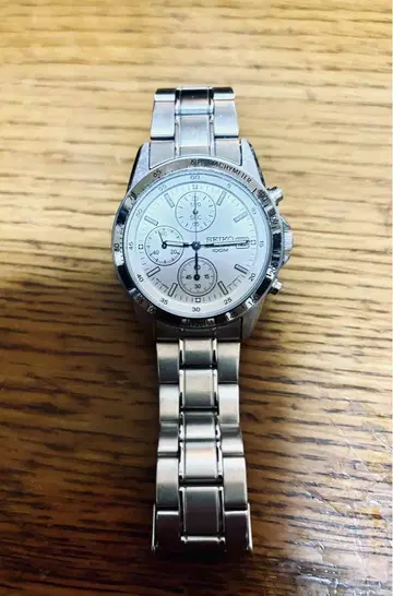 SEIKO 크로노그래프 실버 스테인리스 쿼츠 손목시계