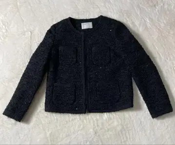 IENA 스팽글 트위드 노카라 자켓 사이즈 M