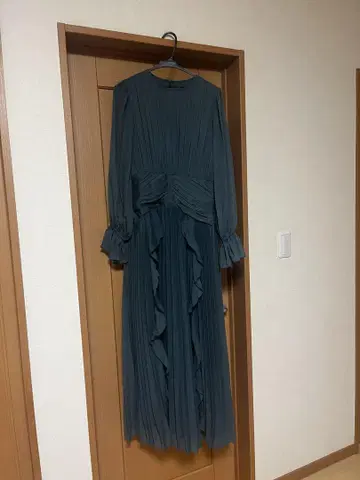 ASOS 다크 그린 플리츠 드레스