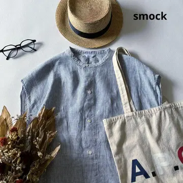 b1203* smock 스모크 프렌치 슬리브 린넨 블라우스