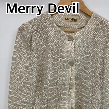 MerryDevil 상의 가디건 긴팔 화이트 F [ CT1462 ]