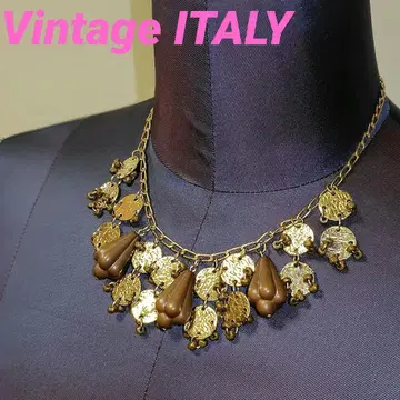 Vintage ITALY 제 WILMA SPAGLI 골드 목걸이