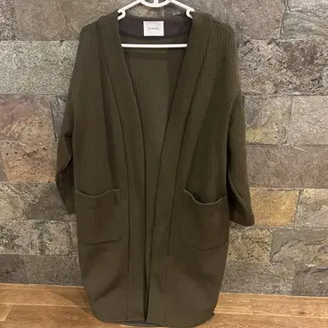 CLOCHE 올리브 그린 롱 가디건